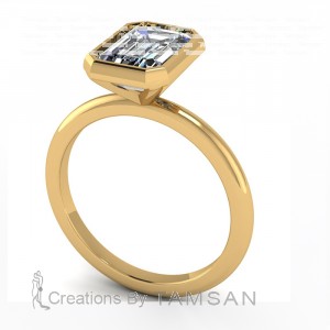 Emerald Bezel Solitaire Engagement Ring 1.90Ctw