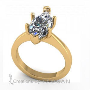 Marquise Solitaire Flush Style Engagement Ring 2.65Ctw