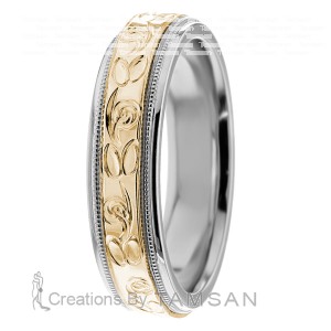 6mm Floral Hand Engraved Wedding Ring