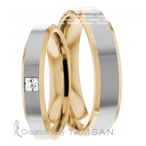 4.00mm Wide, Diamond Matching Wedding Ring Set