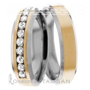 6.00mm Wide, Diamond His and Hers Wedding Bands, 0.66 Ctw.