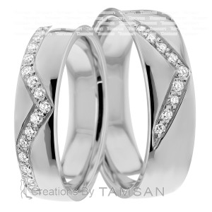 5.00mm Wide, Diamond His and Hers Wedding Bands, 0.36 Ctw.