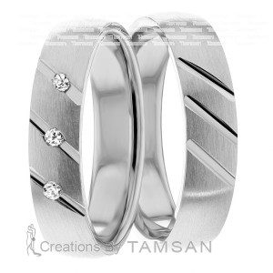 5.00mm Wide, Diamond Wedding Ring Set
