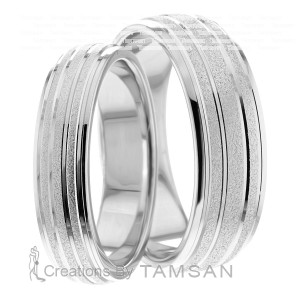 7mm and 5mm Wide, Matching Wedding Ring Set