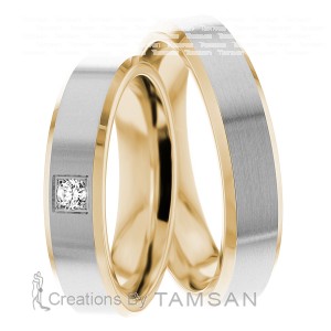 5mm Wide, Diamond Wedding Ring Set 0.05 Ctw