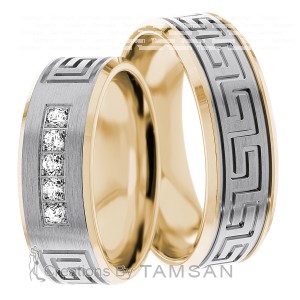 7mm Wide, Diamond Wedding Ring Set 0.15 Ctw