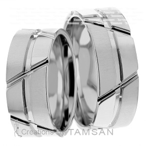 8mm Wide, Matching Wedding Ring Set