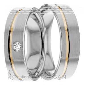 6mm Wide, Diamond Wedding Ring Set 0.05 Ctw