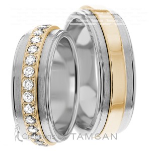 7mm Wide, Diamond Wedding Ring Set 0.70 Ctw