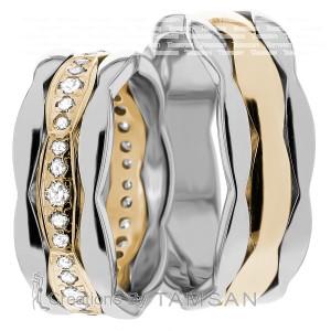 7mm Wide, Diamond Wedding Ring Set 0.63 Ctw