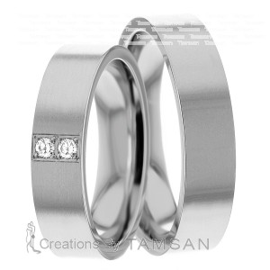 5mm Wide, Diamond Wedding Ring Set 0.06 Ctw