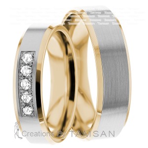 5mm Wide, Diamond Wedding Ring Set 0.15 Ctw
