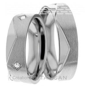 6mm Wide, Diamond Wedding Ring Set 0.12 Ctw