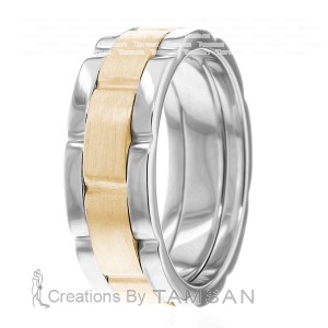 8mm Wide Handmade Wedding Bands