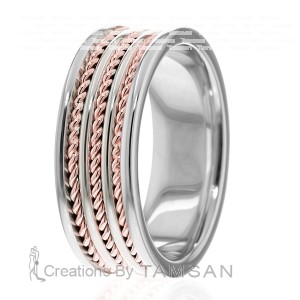 7.5mm Wide Handmade Wedding Bands