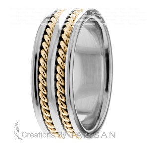 7.5mm Wide Handmade Wedding Bands