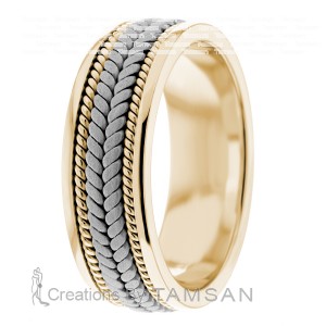 8mm Wide Handmade Wedding Bands