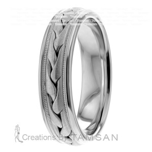 6mm Braided Wedding Ring HM7018