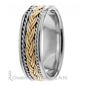 7.5mm Wide Handmade Wedding Bands