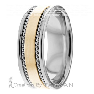 8mm Wide Handmade Wedding Bands