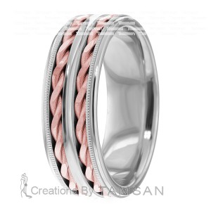 8mm Wide Handmade Wedding Bands