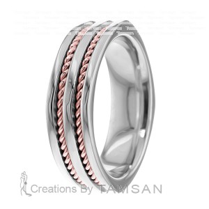 7mm Wide Handmade Wedding Bands