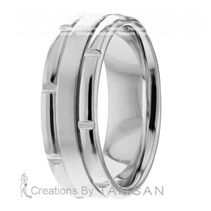 Flat Handmade Wedding Band HM7074