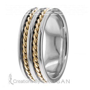 8mm Wide Handmade Wedding Bands