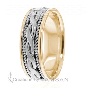 8mm Wide Handmade Wedding Bands