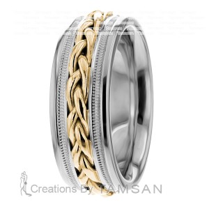 8mm Wide Handmade Wedding Bands