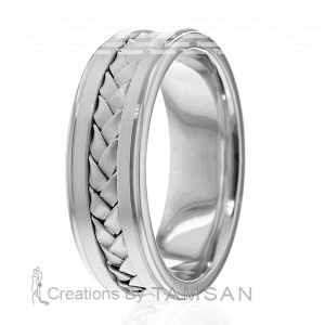 Three Strand Braid Wedding Band HM7098