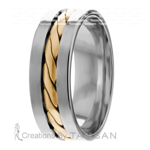 7.5mm Wide Handmade Wedding Bands