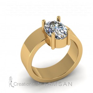 Oval Solitaire Engagement Ring 1.6Ctw