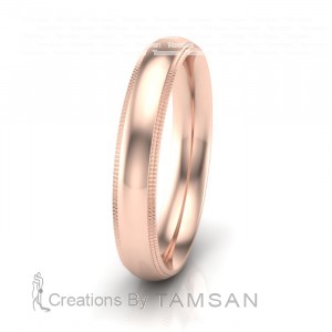 Dome Double Milgrain Wedding Band