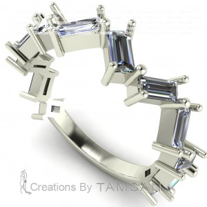 Diamond Baguette Anniversary Ring 0.70Ctw