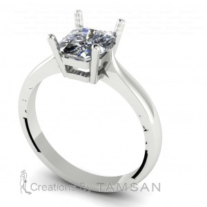 Radiant Solitaire Engagement Ring 1.2Ctw
