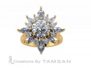 Marquise Flower Halo Engagement Ring 3.20Ctw