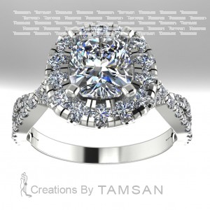 Halo Engagement Ring 2.25Ctw