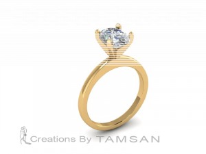 Oval Solitaire Engagement Ring 1.1Ctw