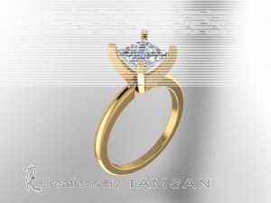 Princess Solitaire Engagement Ring 1.3Ctw