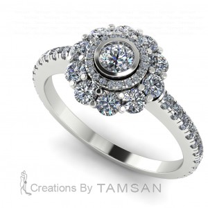 Halo Round Cut Engagement Ring 1.75Ctw