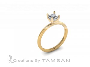 Round Solitaire Engagement Ring 0.8Ctw