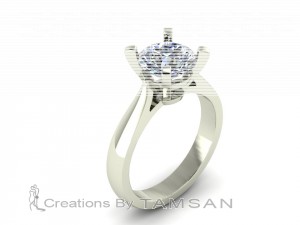 Solitaire Engagement Ring 1.7Ctw