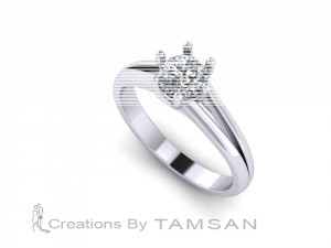 Solitaire Engagement Ring 0.9Ctw