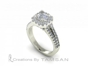 Split Shank Halo Round Cut Engagement Ring 1.55Ctw