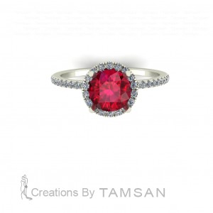 Earth Waverly Halo Round Cut Engagement Ring 1.90Ctw