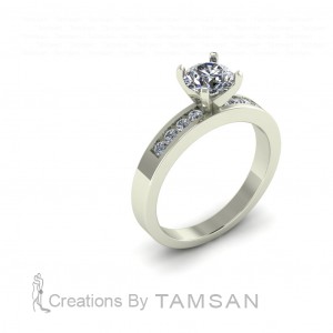 Side Stone Engagement Ring 1.20Ctw