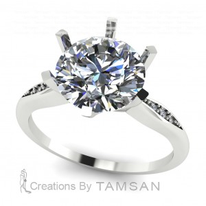Side Stone Engagement Ring 2.30Ctw