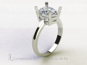 Oval Solitaire Engagement Ring 2.4Ctw