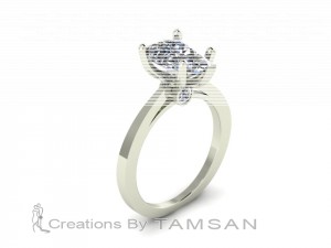 Pear Solitaire Engagement Ring 1.8Ctw